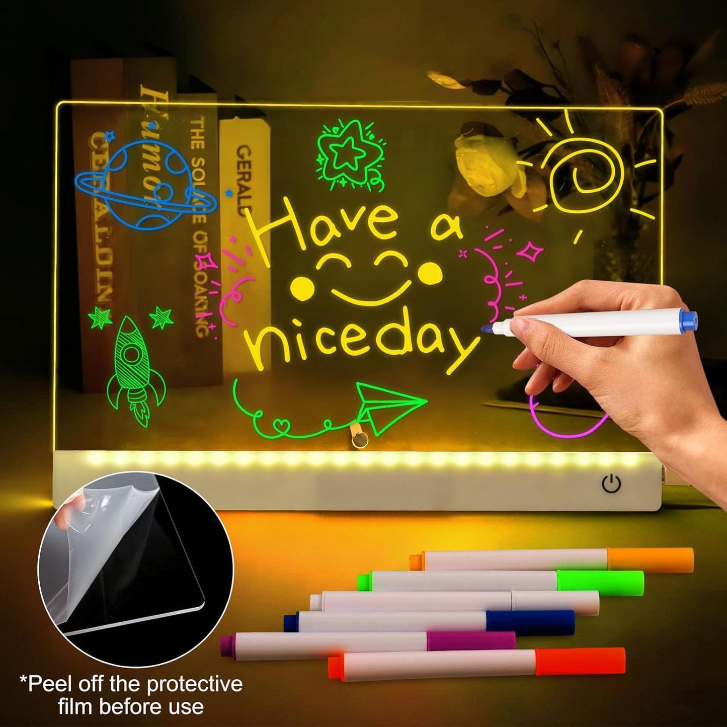 Lavagna Neon Luminosa con 7 pennarelli