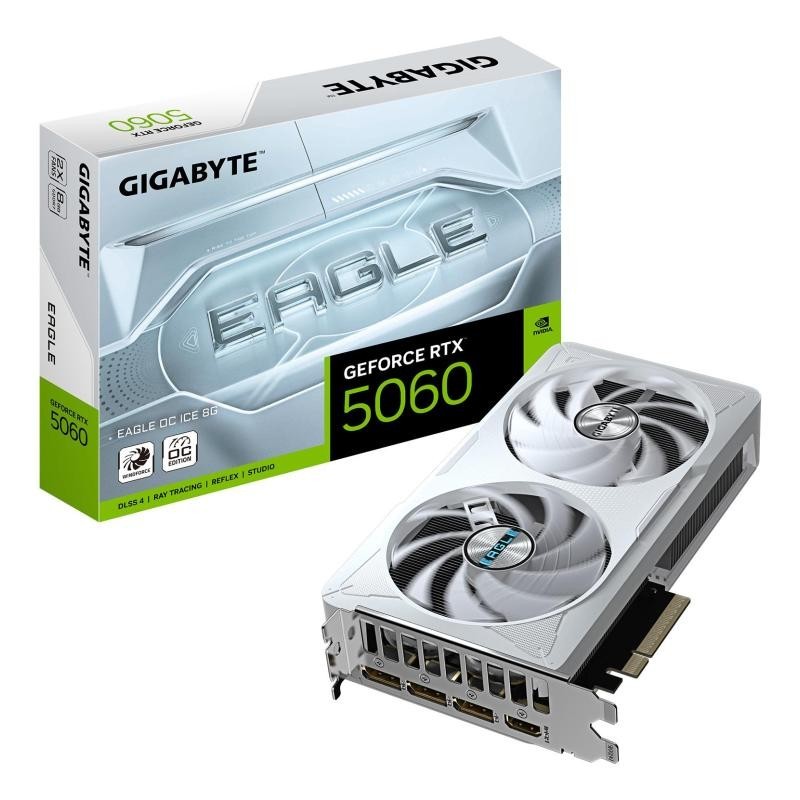 Scheda Video Gaming Geforce Rtx 5060 Eagle Oc Ice 8Gb (Gv-N5060Eagleoc Ice-8Gd)