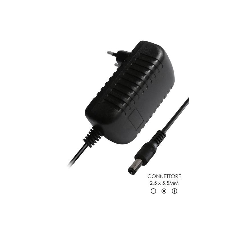 Alimentatore Universale 24W connettore 5.5x2.5mm 12V-2A per telecamere e strisce LED