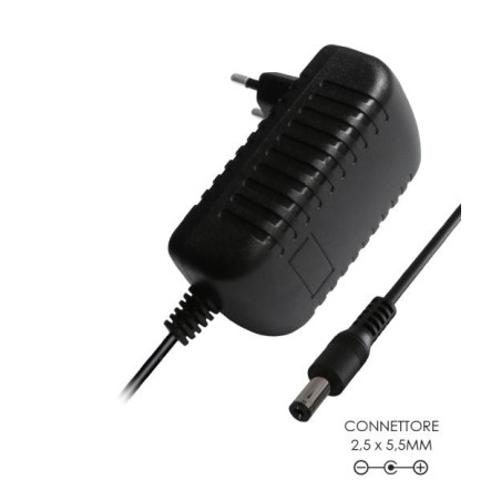 Alimentatore Universale 24W connettore 5.5x2.5mm 12V-2A per telecamere e strisce LED