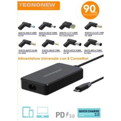 Alimentatore Universale Variabile 30W 8 connettori con uscita USB